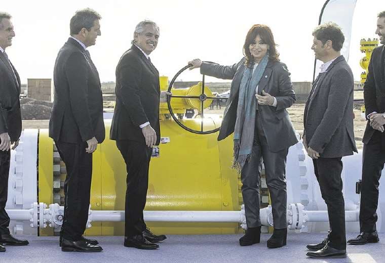 Alberto Fernández y Cristina Fernández inauguran la primera fase del gasoducto