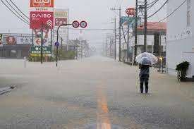 Se registran fuertes aguaceros en Japón. Foto: Kyodo News/AP