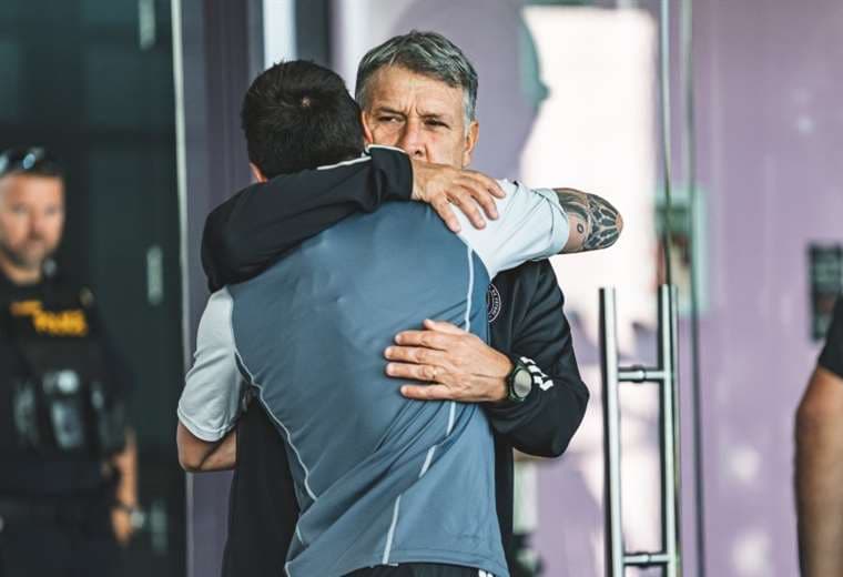 El abrazo entre el ‘Tata’ y Messi en el Inter Miami. Foto: Prensa Inter M.
