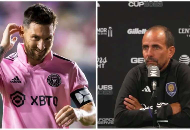 Messi, figura del Inter Miami; y Pareja, DT de Orlando City. Foto: Internet