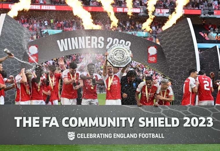 Celebración de los jugadores del Arsenal. Foto: AFP