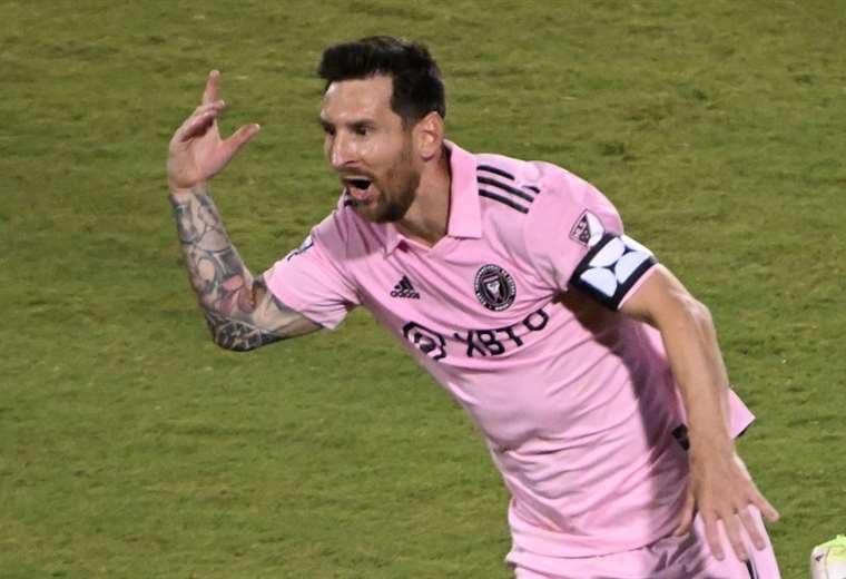 Messi celebra su segundo gol frente al FC Dallas