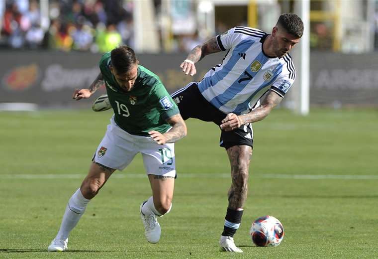 Rodrigo De Paul en el partido ante Bolivia. AFP