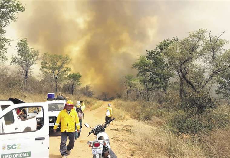 Fuego en el área protegida Ñembi Guasu, jurisdicción de Charagua/Gobernación