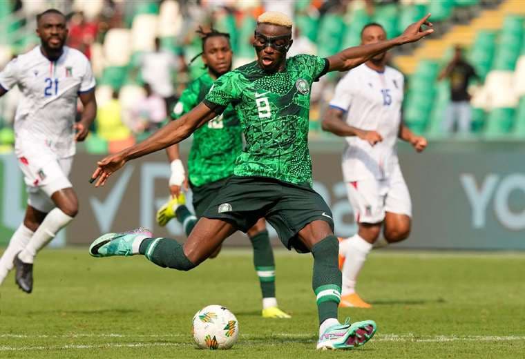 Imagen del partido entre Guinea Ecuatorial y Nigeria