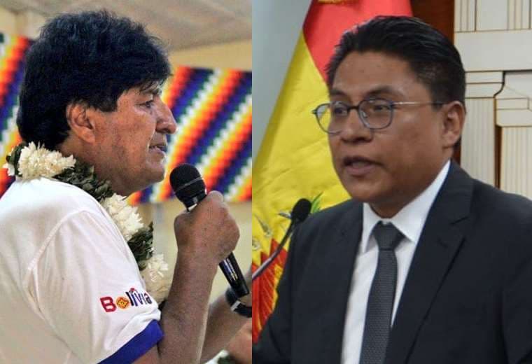 Evo Morales e Iván Lima. Fotos: Min. Justicia y @evoespueblo