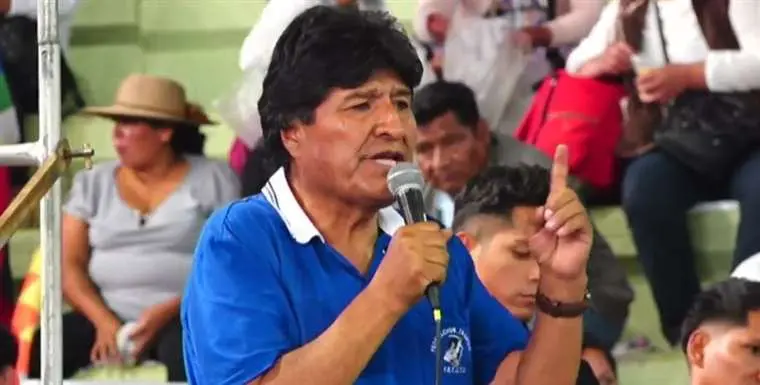 Evo Morales en su discurso en Sacaba