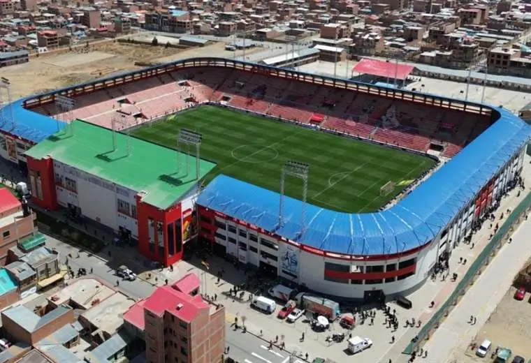 Vista panorámica del estadio Municipal de Villa Ingenio de El Alto. Foto: APG Noticias