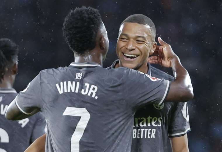 Kylian Mbappé y Vinicius marcaron de un gol contra el Celta. Foto: EFE