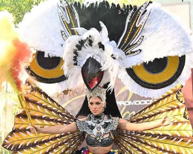 Juliana Barrientos presenta su majestuoso traje típico inspirado en el búho, para el Miss Universo 2024