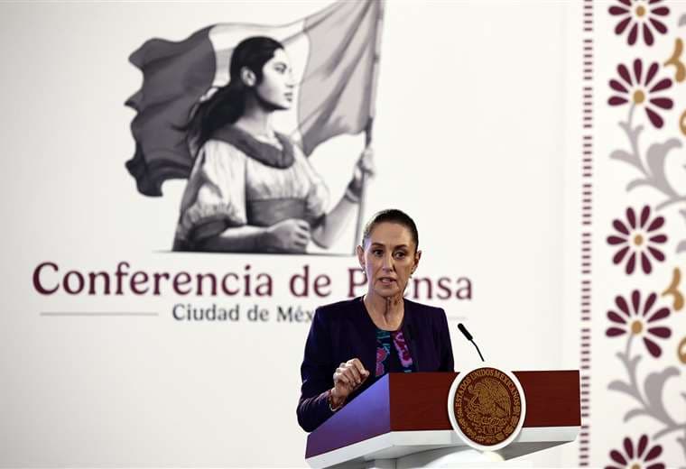 Claudia Sheinbaum, presidenta de México, durante una conferencia de prensa | EFE