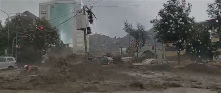 Lluvias en La Paz. Captura de video
