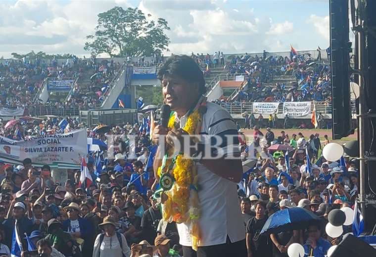Evo Morales en los festejos por el aniversario del MAS en Yapacaní/Foto: JC Torrejón