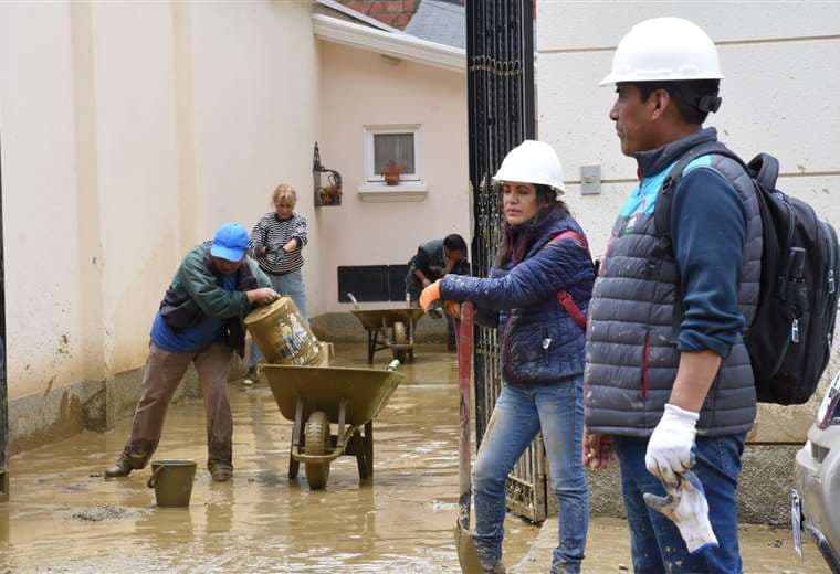 Casas inundadas en La Paz. Foto: APG