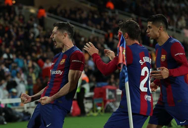Imagen del partido entre Barcelona y Valencia. AFP