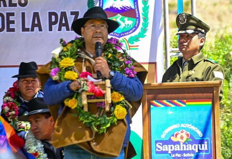 Luis Arce estuvo el domingo en Sapahaqui. Foto: Presidencia 