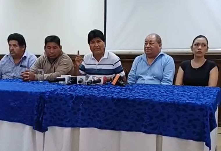 Evo Morales en conferencia. Foto: RKC