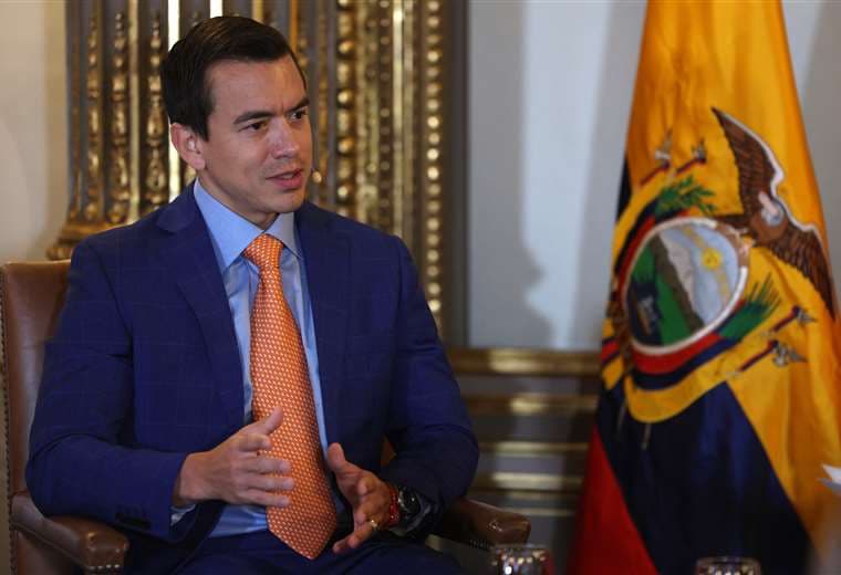 El presidente de Ecuador, Daniel Noboa, en una entrevista en Madrid / AFP