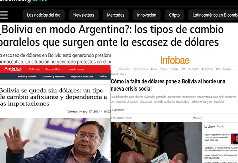 Escasez de dólares trasciende las fronteras; medios internacionales reflejan la situación boliviana