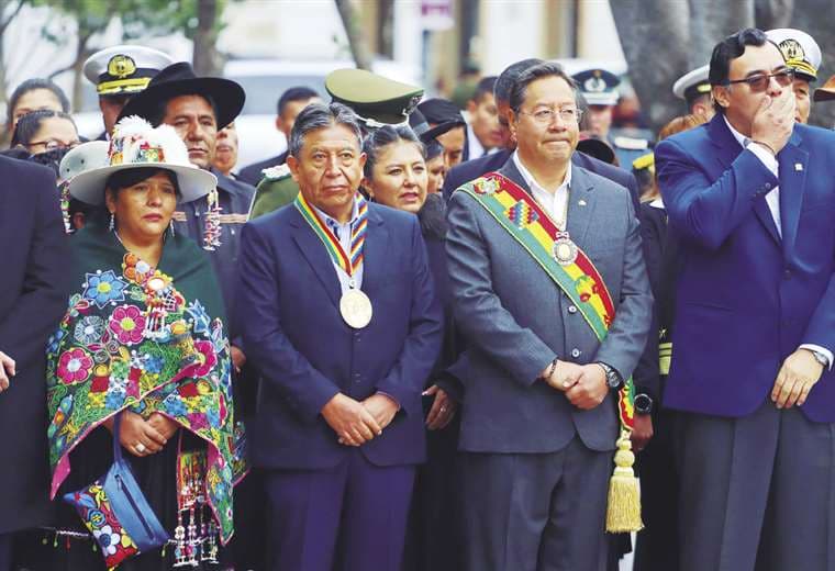 El presidente Luis Arce ayer durante los actos protocolares por la efeméride de Chuquisaca
