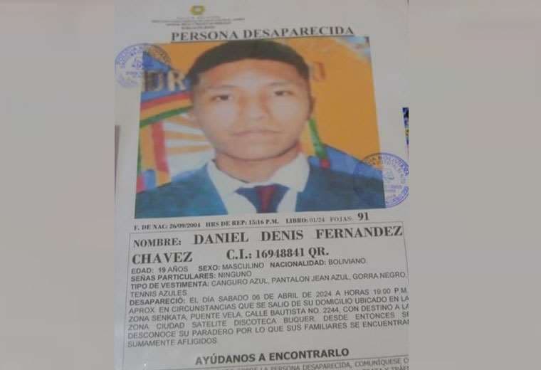 La Paz: Encuentran muerto al joven que estaba desaparecido desde hace dos meses y medio