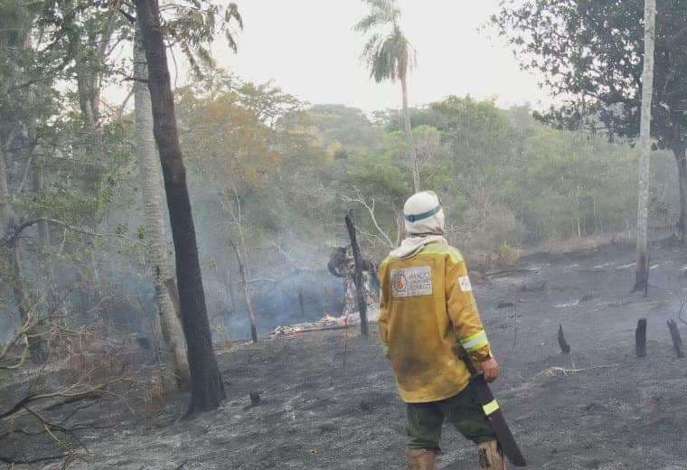 Incendio en Roboré. Foto: Gobernación