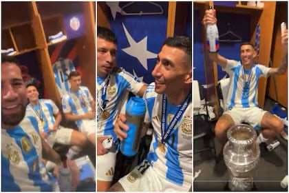 Los jugadores de Argentina festejaron la obtención de la copa.