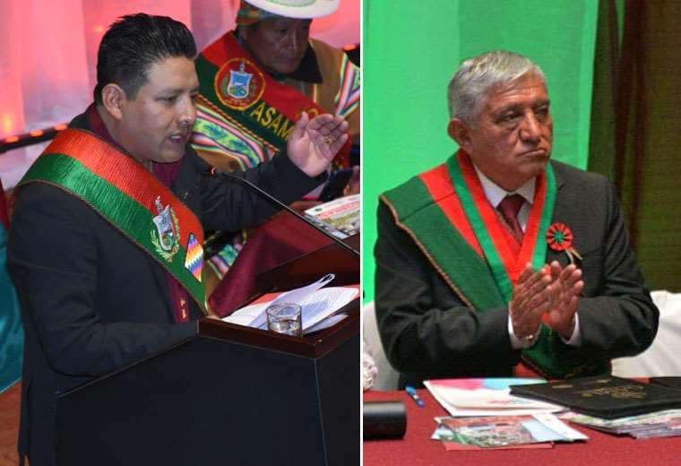 En plena Sesión de Honor de La Paz, gobernador Quispe reclama al alcalde Arias por una tarima