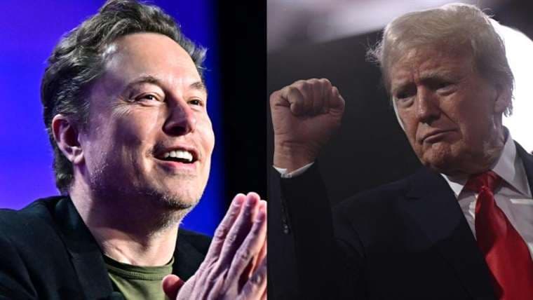El magnate Elon Musk y el expresidente y candidato presidencial Donald Trump