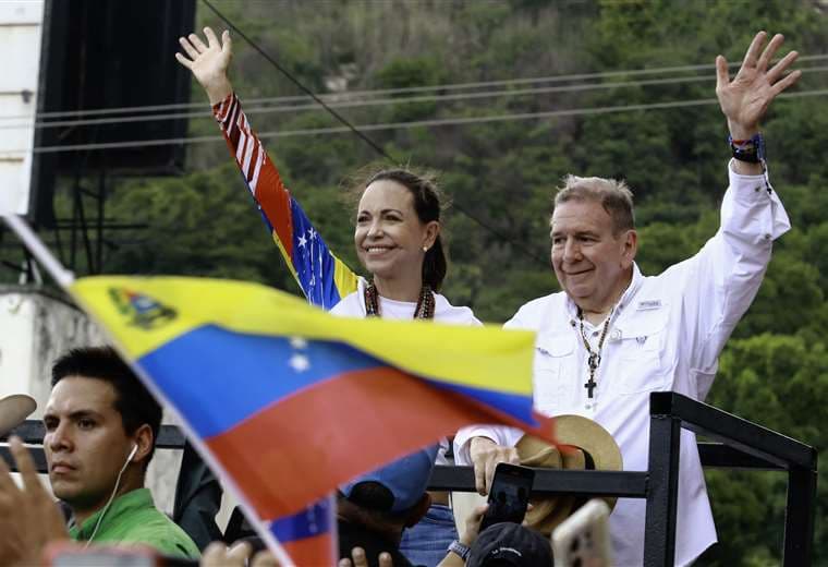María Corina Machado y el candidato presidencial Edmundo González / AFP
