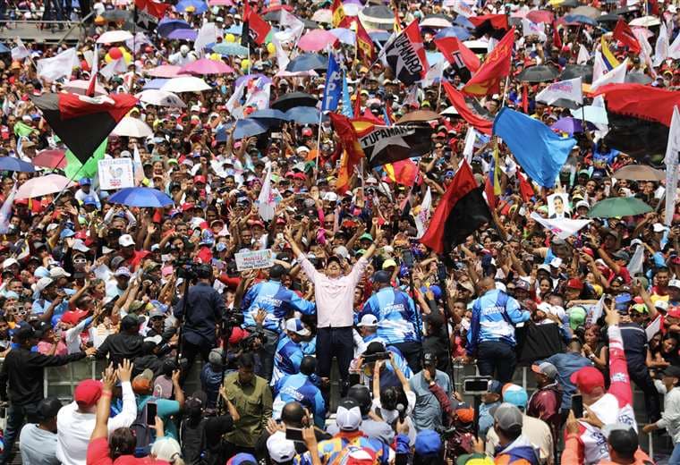 Nicolás Maduro, presidente de Venenzuela, en un mitin en Trujillo / AFP