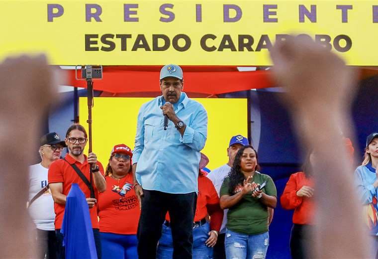 Nicolás Maduro durante un mitin de campaña en Valencia / AFP