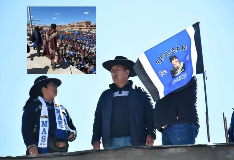El Alto: Improvisan el escenario para la proclamación de Evo en un edificio en construcción