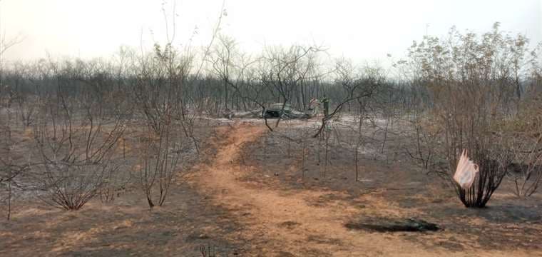 Dos personas fueron consumidas en un vehículo por los incendios forestales en la Chiquitania 