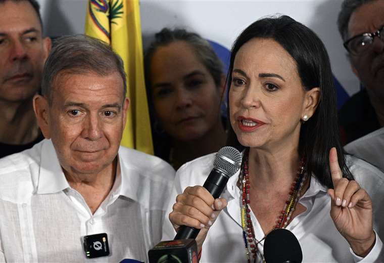 María Corina Machado, líder de la oposición, y el candidato Edmundo González / AFP 