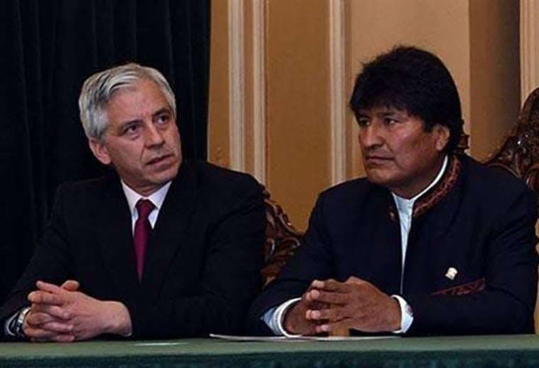 Álvaro García Linera y Evo Morales. Foto de archivo: ABI
