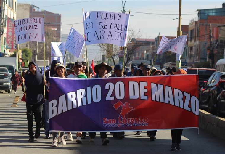 Marcha de gremiales y otros sectores en Tarija /Foto: APG Noticias
