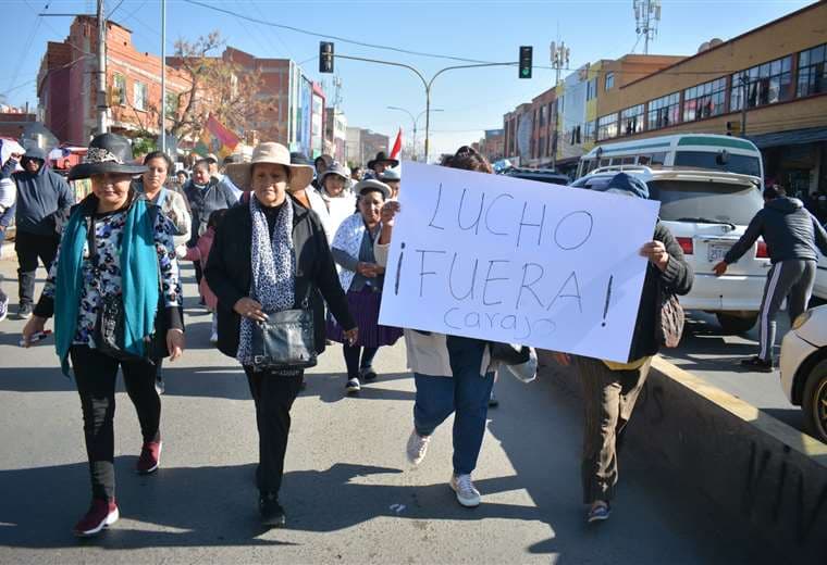 Marcha de gremiales y otros sectores en Tarija /Foto: APG Noticias
