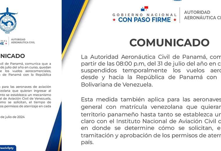Panamá suspende conexión aérea con Venezuela en represalia contra Caracas