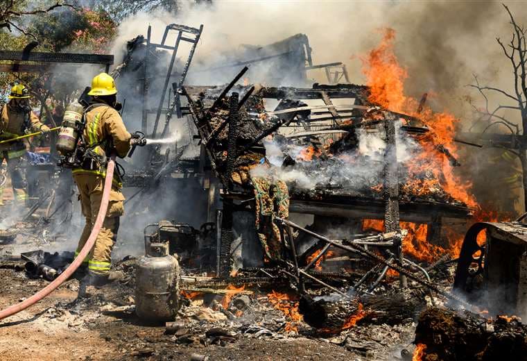Incendio fuera de control en California. Foto AFP