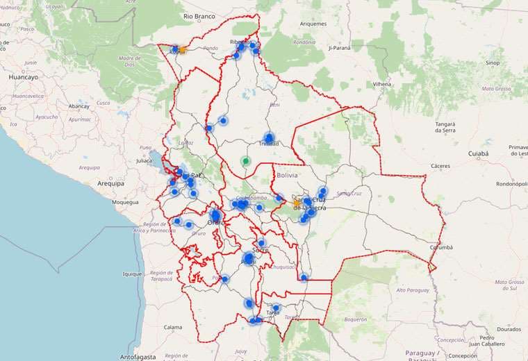 El mapa de puntos de bloqueo. Foto: ABC