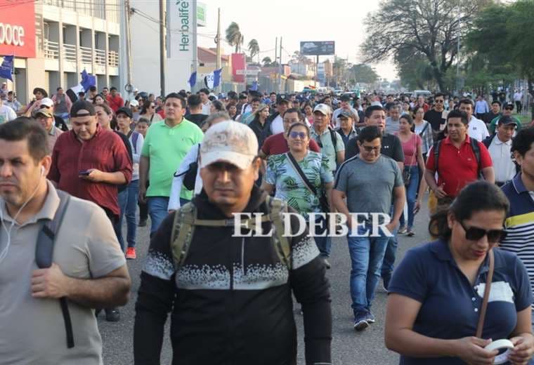 Marcha a favor de Arce. Foto: Juan Carlos Torrejón