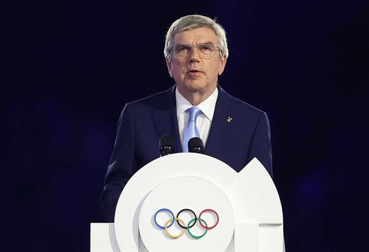 Thomas Bach, presidente del COI, en el cierre de los Juegos Olímpicos. Foto: AFP