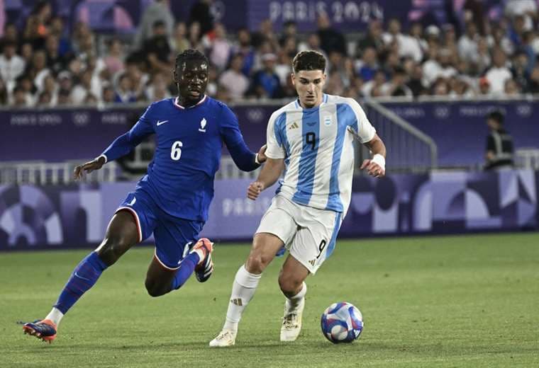 Julián Álvarez, delantero de la selección Argentina, en los Juegos Olímpicos / AFP