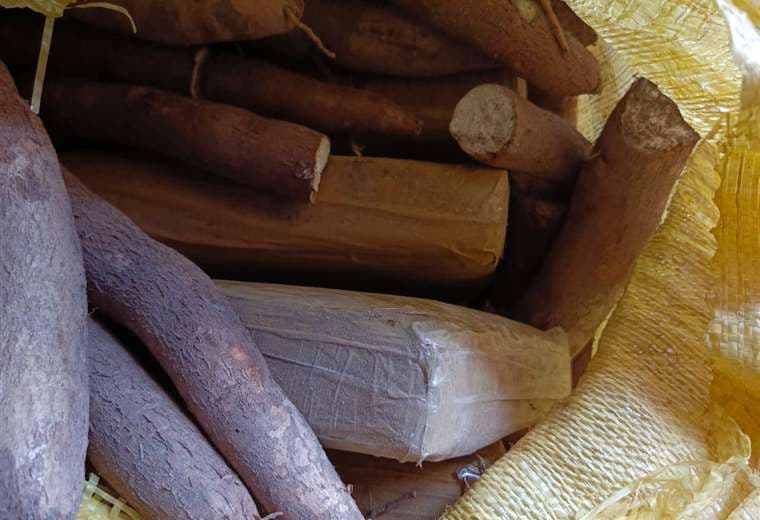 San Matías: hallan 30 paquetes de droga camuflados en encomiendas de yuca y ropa usada