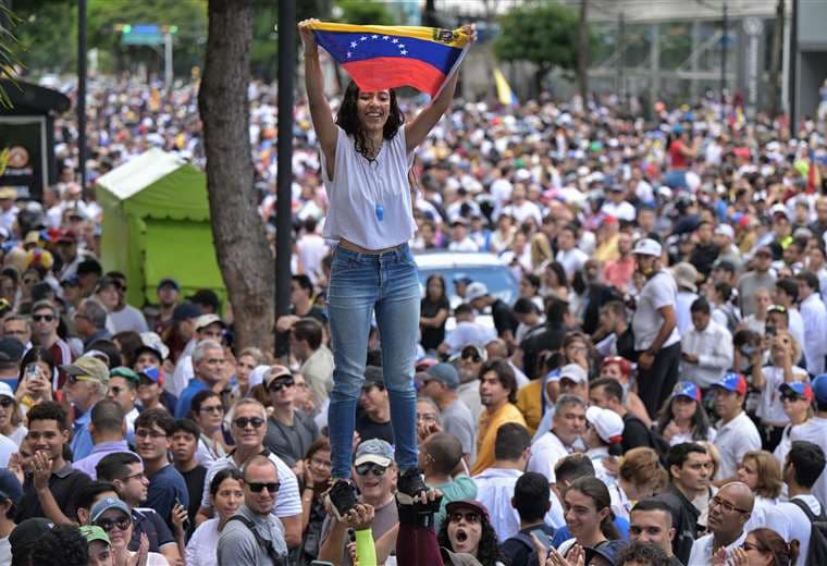 Manifestaciones en Venezuela, después de sus elecciones presidenciales. Foto: AFP