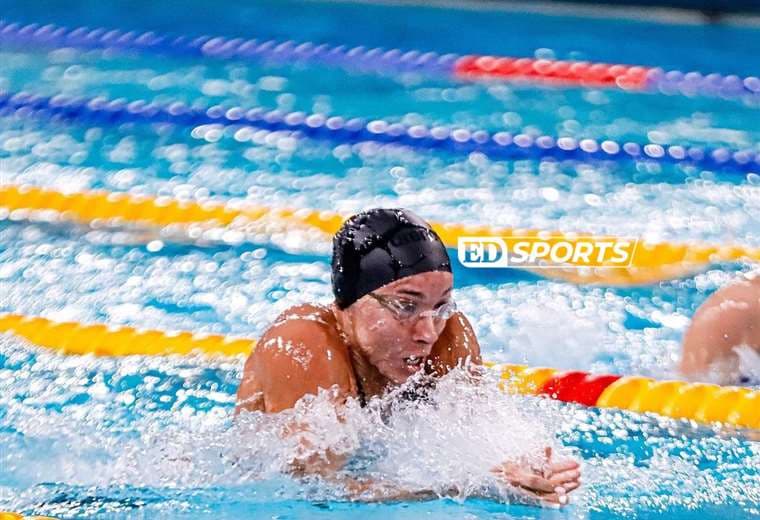 María José Ribera en su prueba de 50 metros.