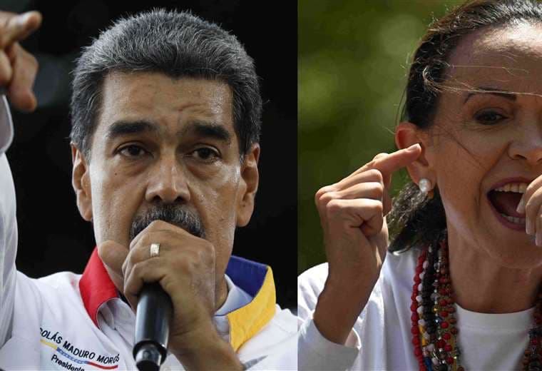 Nicolás Maduro y María Corina Machado /Foto: AFP