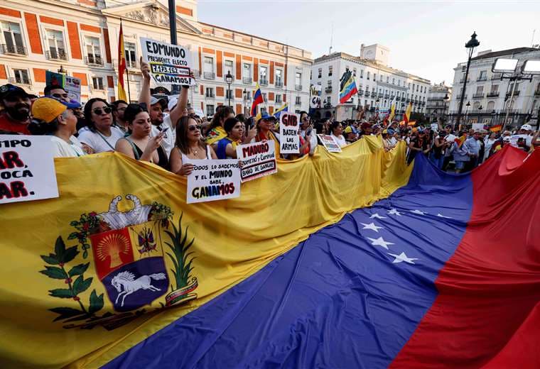 Protestas en España contra Nicolás Maduro /Foto: AFP