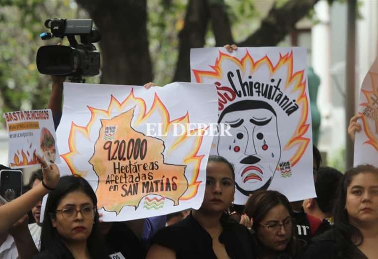 Activistas llevaron cenizas de los bosques devastados hasta los actos por el Día de la Patria